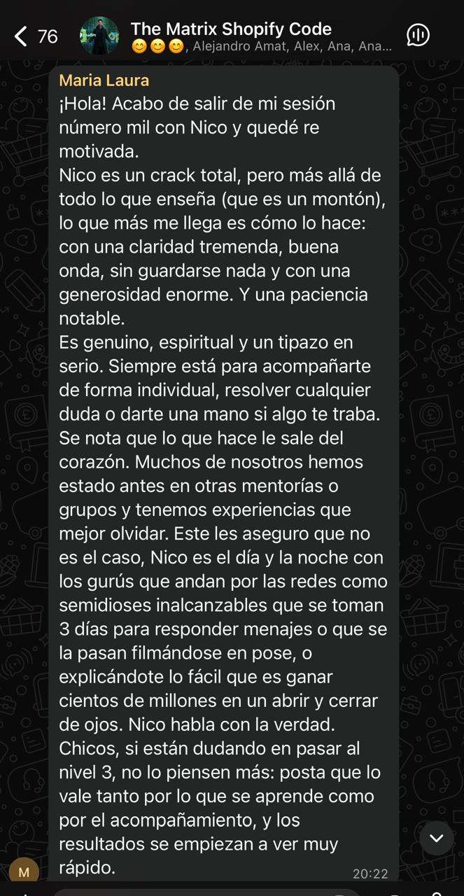 Testimonio WhatsApp